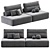 Saba Italia Modular Sectional Sofa 3D model small image 3