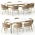 Modern Pisa Chair and Table 3D model small image 1