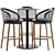  Italian Design Table Stool Combo 3D model small image 1