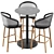  Italian Design Table Stool Combo 3D model small image 4