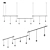 Modern 3-Bar Black Chandelier 3D model small image 1