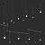 Modern 3-Bar Black Chandelier 3D model small image 2