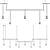 Modern 3-Bar Black Chandelier 3D model small image 4