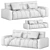 Modern Solid Pine Sofa, 2015 3D model small image 5
