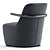 Velvet Fabric Jackson Armchair 3D model small image 2