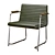 Sleek Metal Frame Chair Upholstered 3D model small image 1