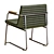 Sleek Metal Frame Chair Upholstered 3D model small image 2