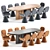 Modern Geometric Table & Chair 3D model small image 1