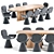 Modern Geometric Table & Chair 3D model small image 2