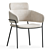 Modern Beige Latte Accent Chair 3D model small image 4