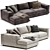 Modern Cassina Miloe Chaise Sofa 3D model small image 1