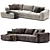 Modern Cassina Miloe Chaise Sofa 3D model small image 3