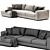 Modern Cassina Miloe Chaise Sofa 3D model small image 4