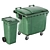 Dual Trash Bins UV Unwrapped 3D model small image 1