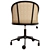 Dagmar Office Chair, Rattan Backrest 3D model small image 4