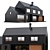 Modern Black Barnhouse with Garage 3D model small image 6