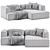 Modular Corduroy Lennon Corner Sofa 3D model small image 5