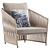 Elegant Bitta Lounge Club Armchair 3D model small image 1