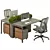 Modern Office Furniture Set No.4 3D model small image 1