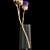 Modern Glass Vase Thistle Bouquet 3D model small image 3