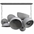 Modern Minimalist Miyake Suspension Lamp 3D model small image 3