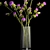 Green Thistle Bouquet in Modern Glass Vase 3D model small image 5