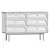 Modern 6-Drawer Olive Cane Dresser 3D model small image 3