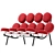 Modern Red Velvet Sofa Vray 3D model small image 2