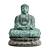 Japanese Buddha Statue, Metal and Stone 3D model small image 1