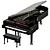 Sleek Steinway Black Piano 2015 3D model small image 4