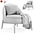 Modern Minotti Sendai Armchair in Multiple Formats 3D model small image 7