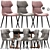 Sleek Nappa Leather Dining Chair 3D model small image 2