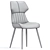 Sleek Nappa Leather Dining Chair 3D model small image 1