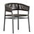 Modern Aluminum Kilt Dining Armchair 3D model small image 4