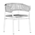 Modern Aluminum Kilt Dining Armchair 3D model small image 7