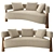 Modern Cove Settee Furniture Piece 3D model small image 1