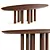 Contemporary Solid Oak Dining Table 3D model small image 1