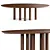 Contemporary Solid Oak Dining Table 3D model small image 2