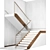 Modern Staircase with Railings 3D model small image 1