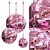 Disco Ball Set: Chrome & Pink 3D model small image 1