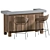 Rattan Wendel Stool Set 3D model small image 2