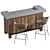 Rattan Wendel Stool Set 3D model small image 3
