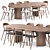 Contemporary Light Chair & Dining Table 3D model small image 6