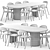 Contemporary Light Chair & Dining Table 3D model small image 7
