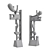  Constructive Abstract Metal Plaster Sculpture 3D model small image 7
