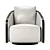 Luxury Pomona Leather Swivel Chair 3D model small image 2