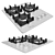 GEFEST Built-In Gas Cooktop 3D model small image 3