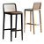 Sleek Wood Bar Stool 3D model small image 1