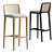 Sleek Wood Bar Stool 3D model small image 2