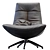 Reflex Cognac Leather Lounge Chair 3D model small image 1